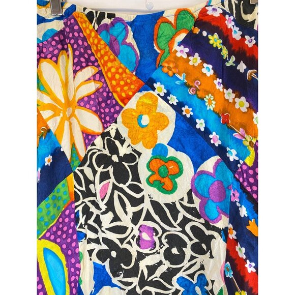 Jams World Voile Cruise Bias Cut Swing Skirt Multicolored Hawaiian Floral XL - Picture 2 of 6